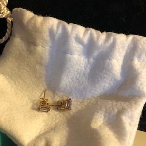 14K Tanzanite oval studs